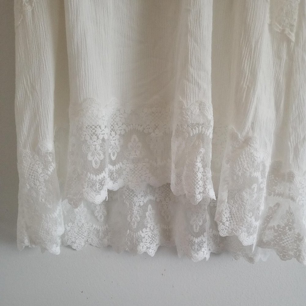 Maurices Hi-Low Prairie V-Neck White Dress M - Picture 10 of 14